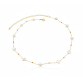 Colar choker com madre perola trevo e bolinhas diamantadas